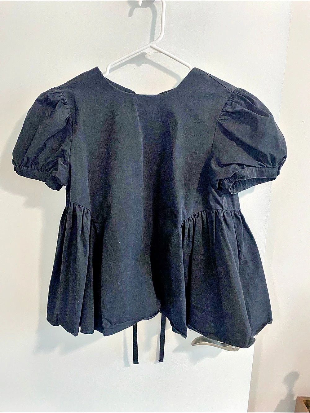 Pomander Place Julianna Bow Back Top Black Blouse XS